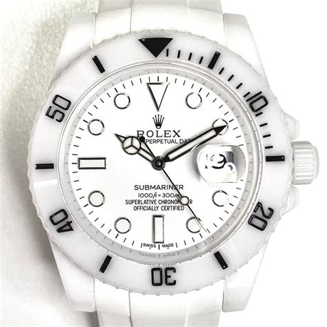 rolex submariner white dot|rolex submariner all white.